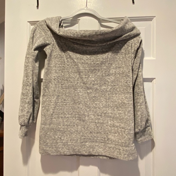 Loft Off-the-Shoulder Velour Sweatshirt - Picture 6 of 7